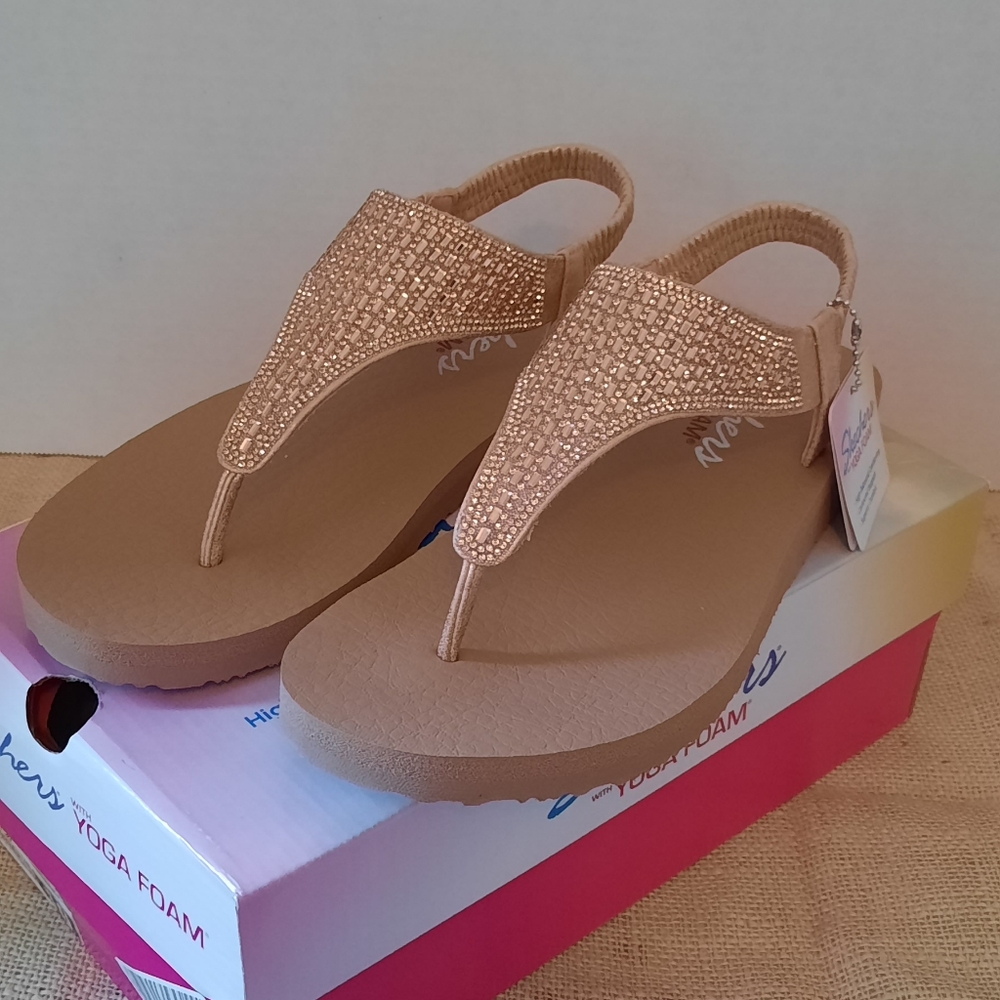 Womens 10 Rose Gold Yoga Foam Sandals